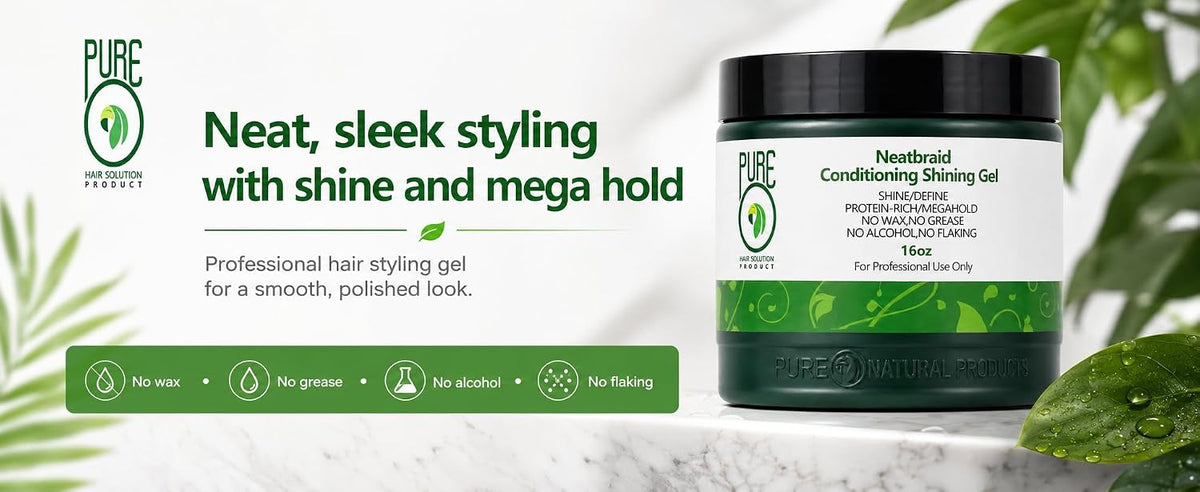 Pure O Neat Braid Gel Neat Braid Conditioning Shining Gel 64oz
