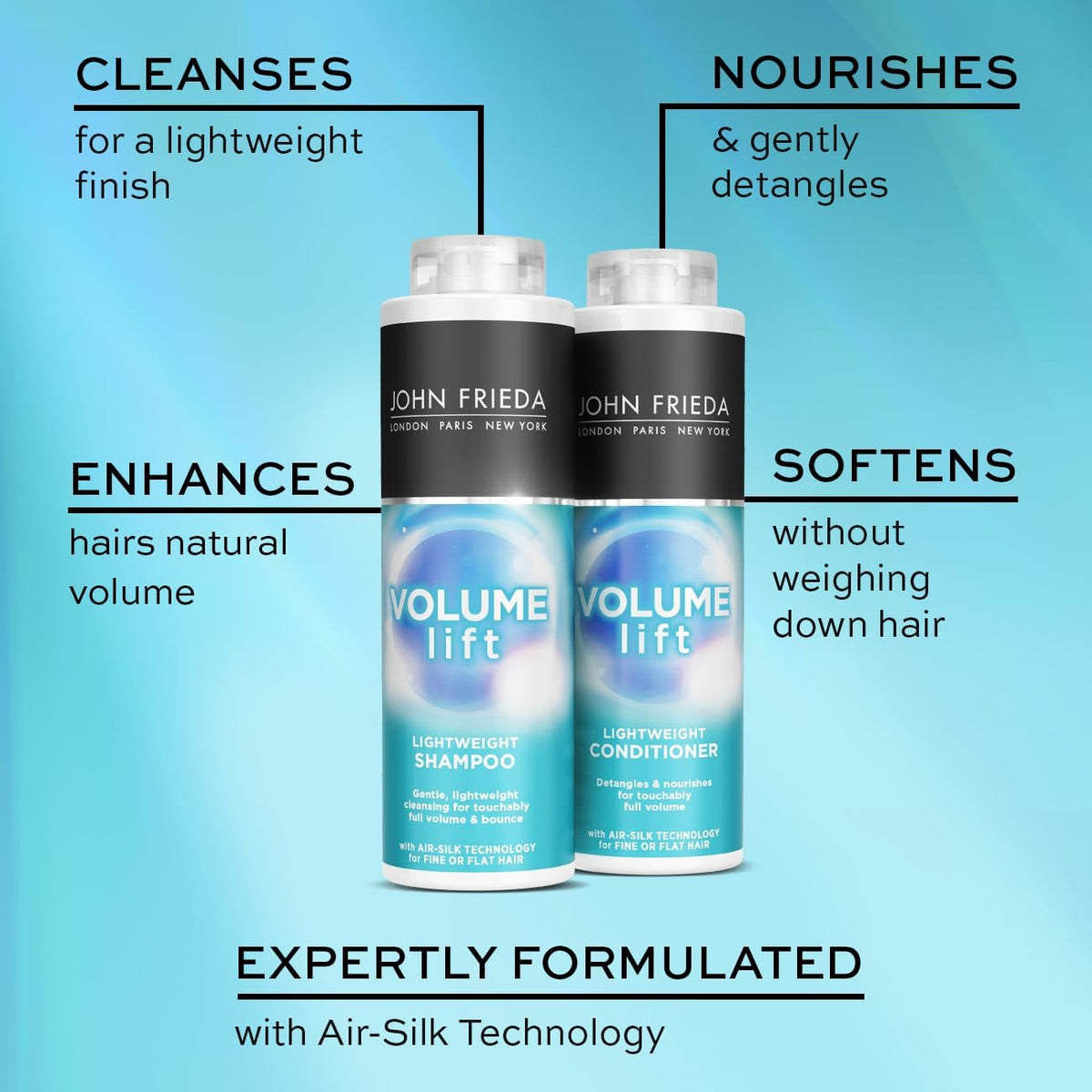 John Frieda Volume Lift Lightweight Shampoo & Conditioner Duo Pack 2 x 500ml