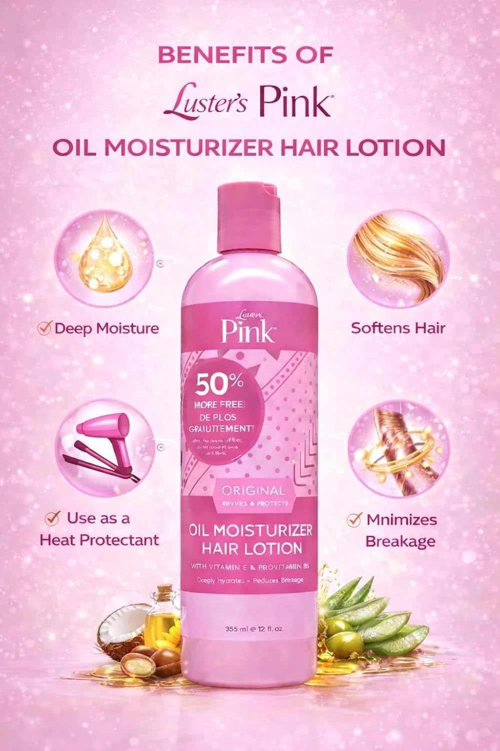 Luster's Pink Oil Moisturizer 12oz
