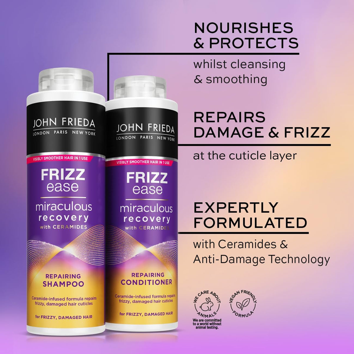 John Frieda Frizz Ease Miraculous Recovery Shampoo & Conditioner Duo Pack 2 x 500ml