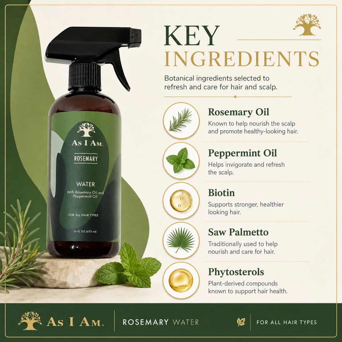 As I Am Rosemary Water 16oz
