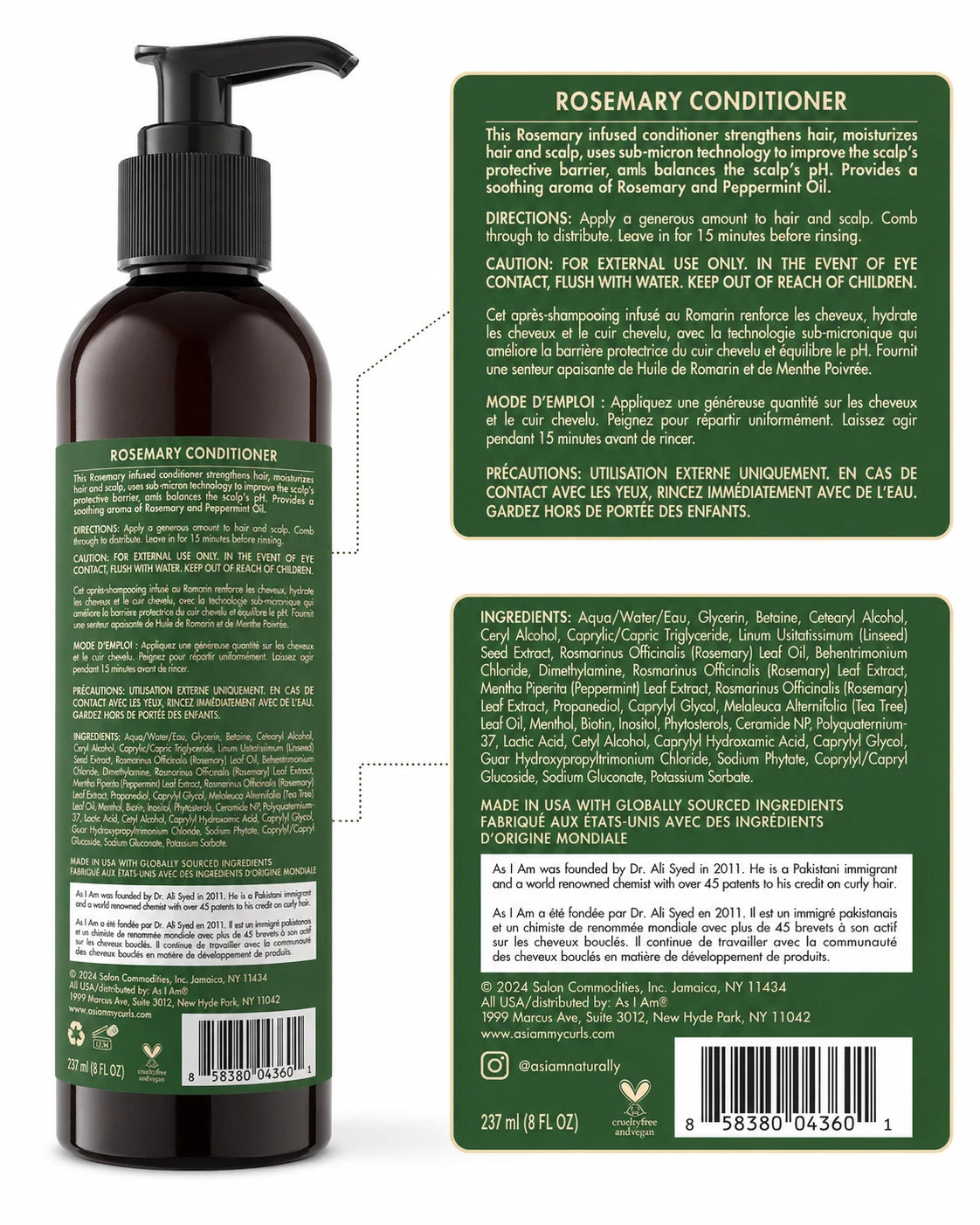 As I Am Rosemary Conditioner 8oz