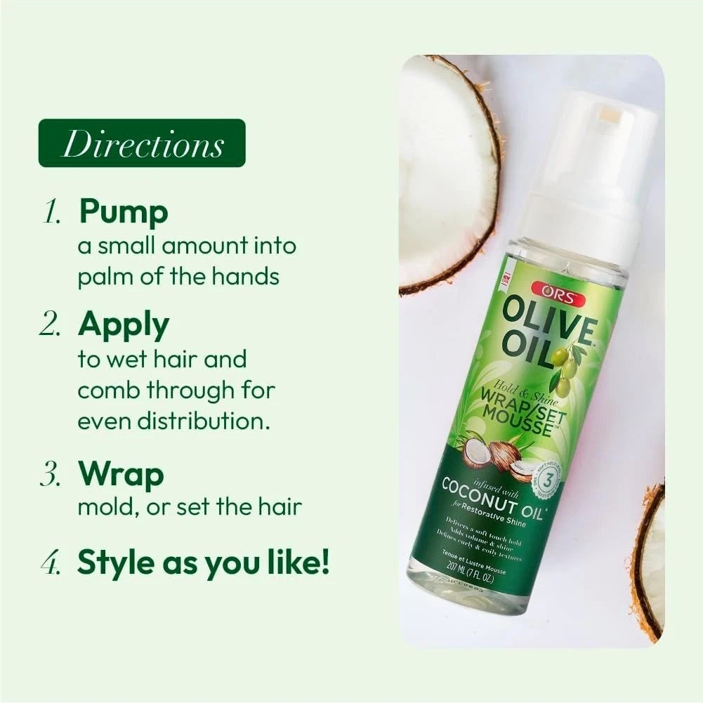 ORS Olive Oil Wrap Set Mousse with Coconut 7oz (New Packaging)