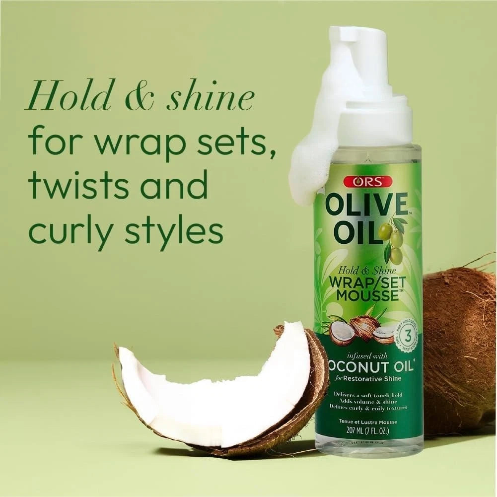 ORS Olive Oil Wrap Set Mousse with Coconut 7oz (New Packaging)