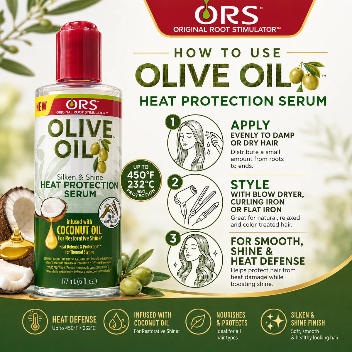 ORS Heat Protector Serum 6oz