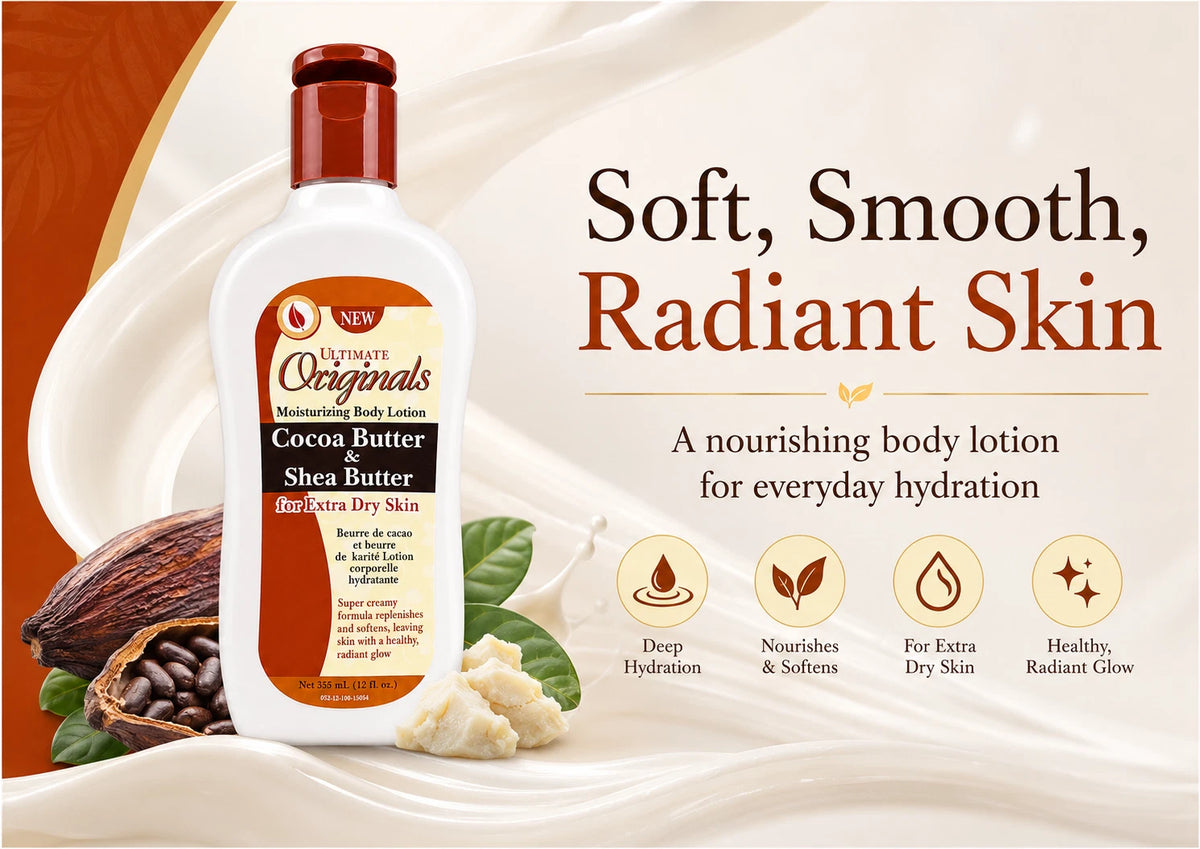 Africa's Best Ultimate Originals Cocoa Butter & Shea Butter Moisturizing Body Lotion 12oz