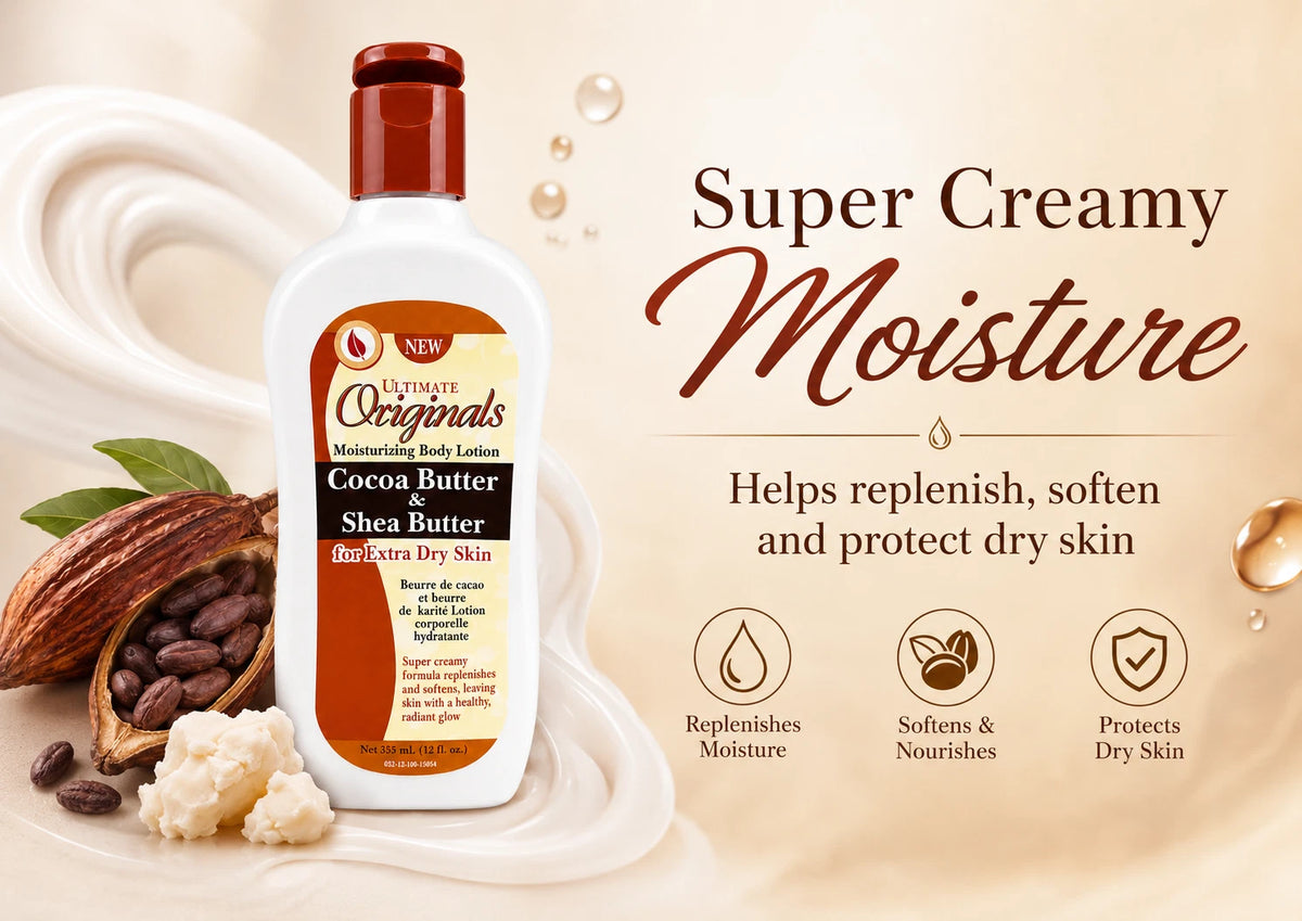 Africa's Best Ultimate Originals Cocoa Butter & Shea Butter Moisturizing Body Lotion 12oz