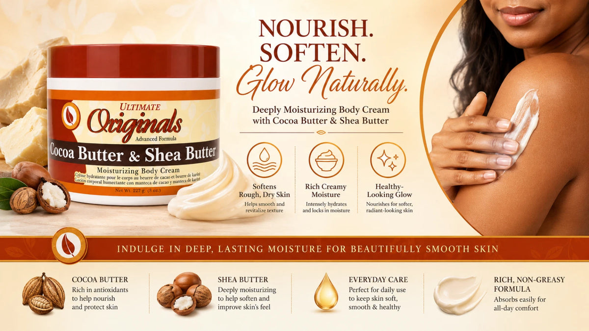 Africa's Best Ultimate Originals Cocoa Butter & Shea Butter Moisturizing Body Cream 8oz