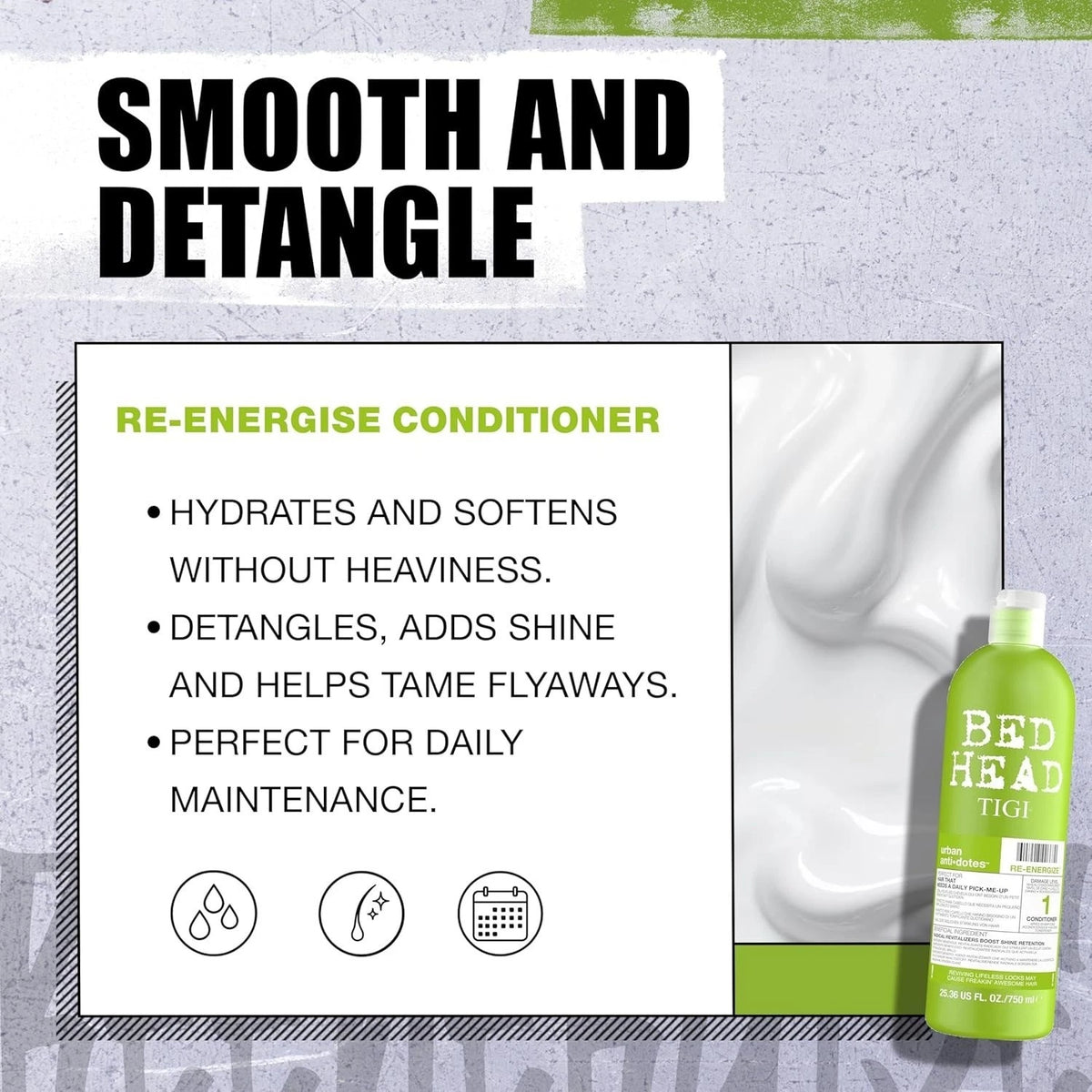 TIGI Bed Head Re-Energise Shampoo & Conditioner Set - Green 750ml (Pack of 2)