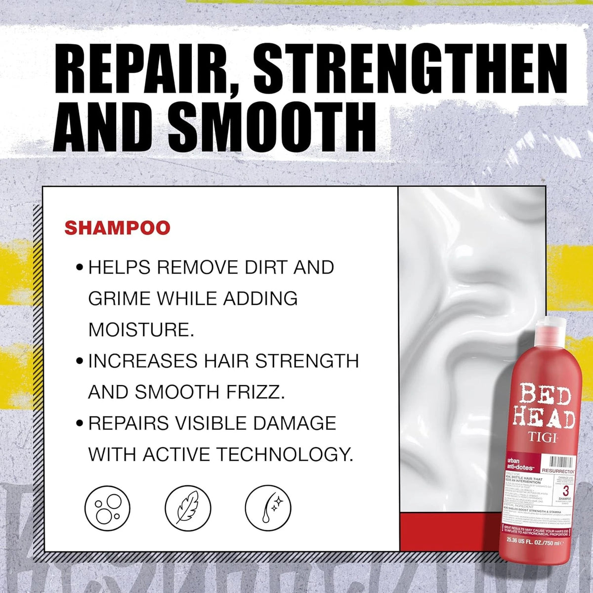 TIGI Bed Head Resurrection Shampoo & Conditioner Set - Red 750ml (Pack of 2)