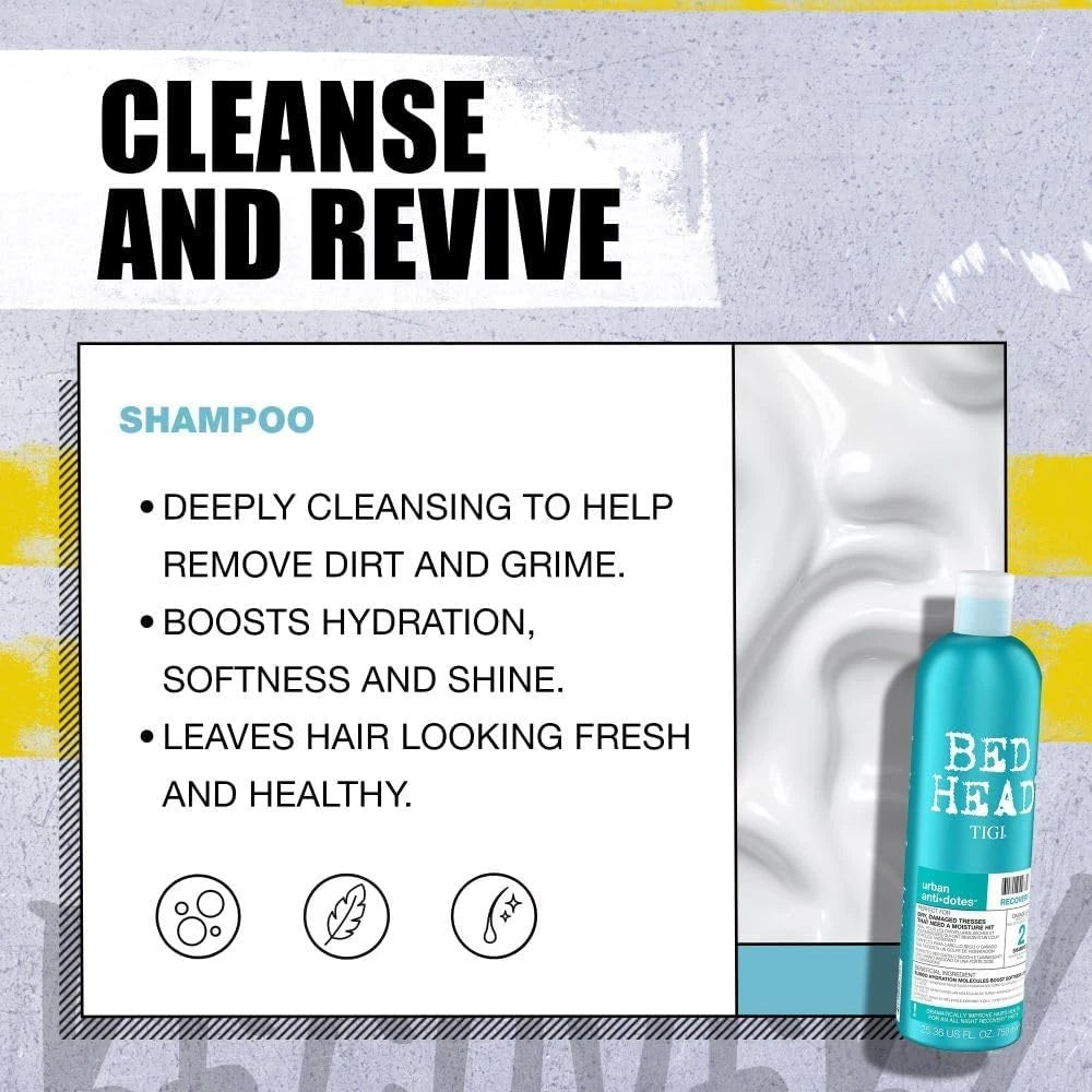 TIGI Bed Head Recovery Shampoo & Conditioner Set - Blue 750ml (Pack of 2)