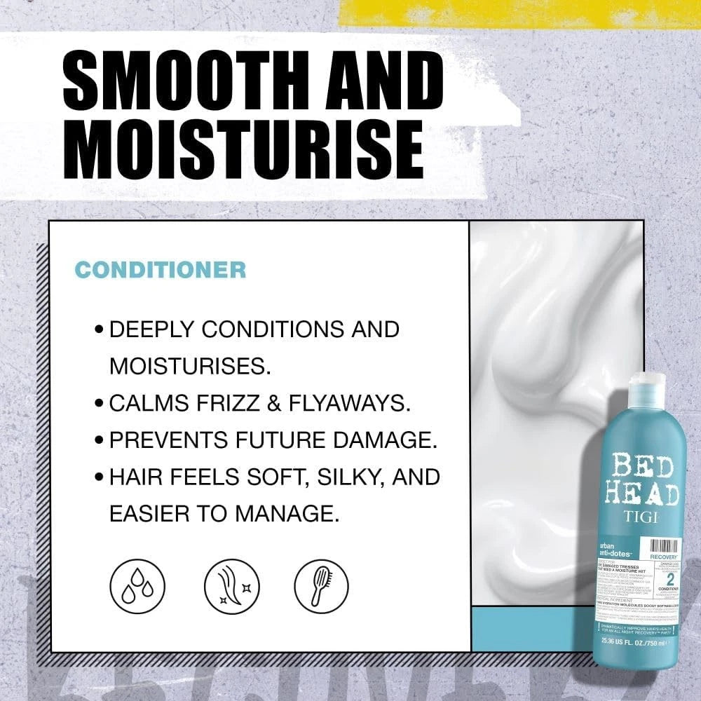 TIGI Bed Head Recovery Shampoo & Conditioner Set - Blue 750ml (Pack of 2)