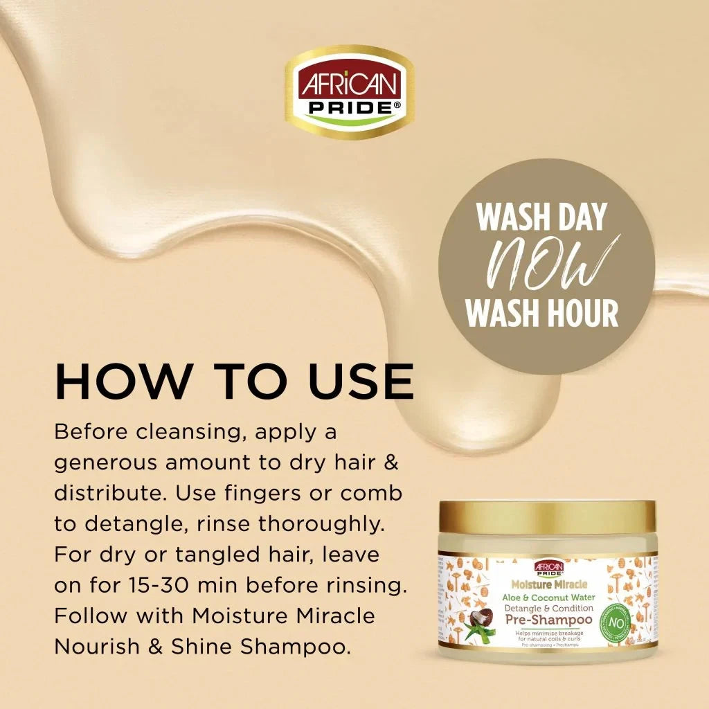 African Pride Moisture Miracle Aloe & Coconut Pre-Shampoo 12oz