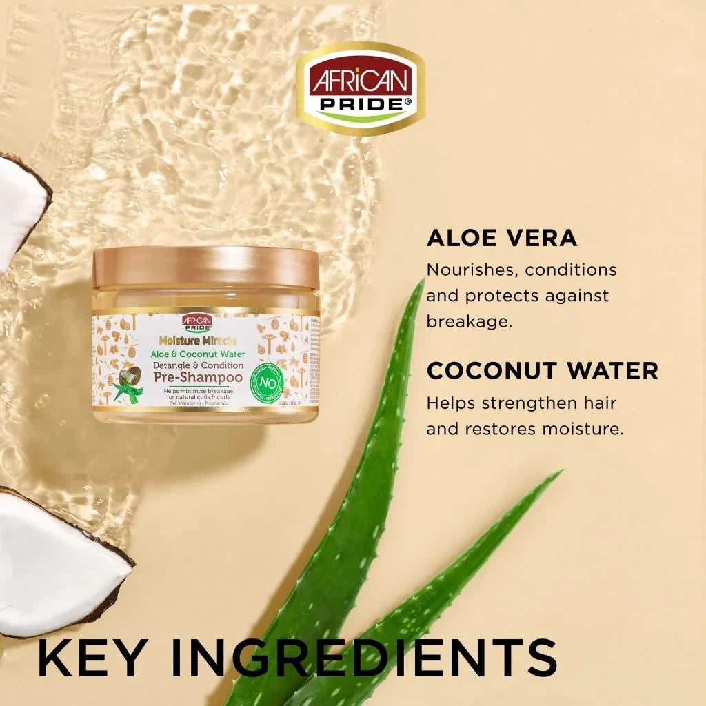 African Pride Moisture Miracle Aloe & Coconut Pre-Shampoo 12oz