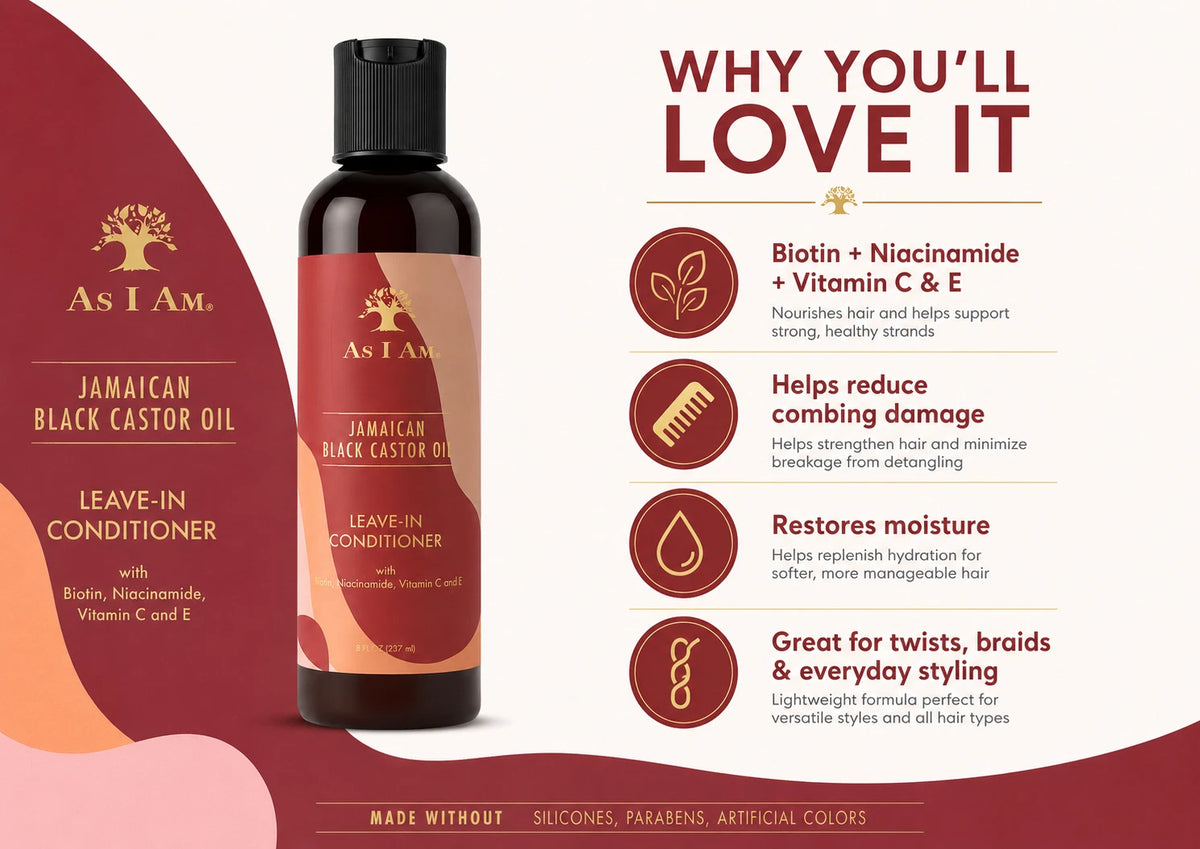 As I Am Jamaican Black Castor Oil Leave-In Conditioner 8oz