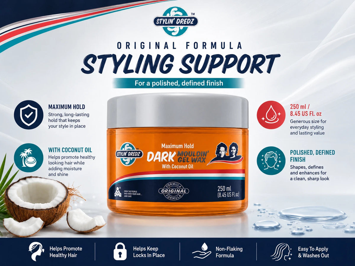 Stylin' Dredz Moulding Gel Wax Maximum Hold 250ml - Dark
