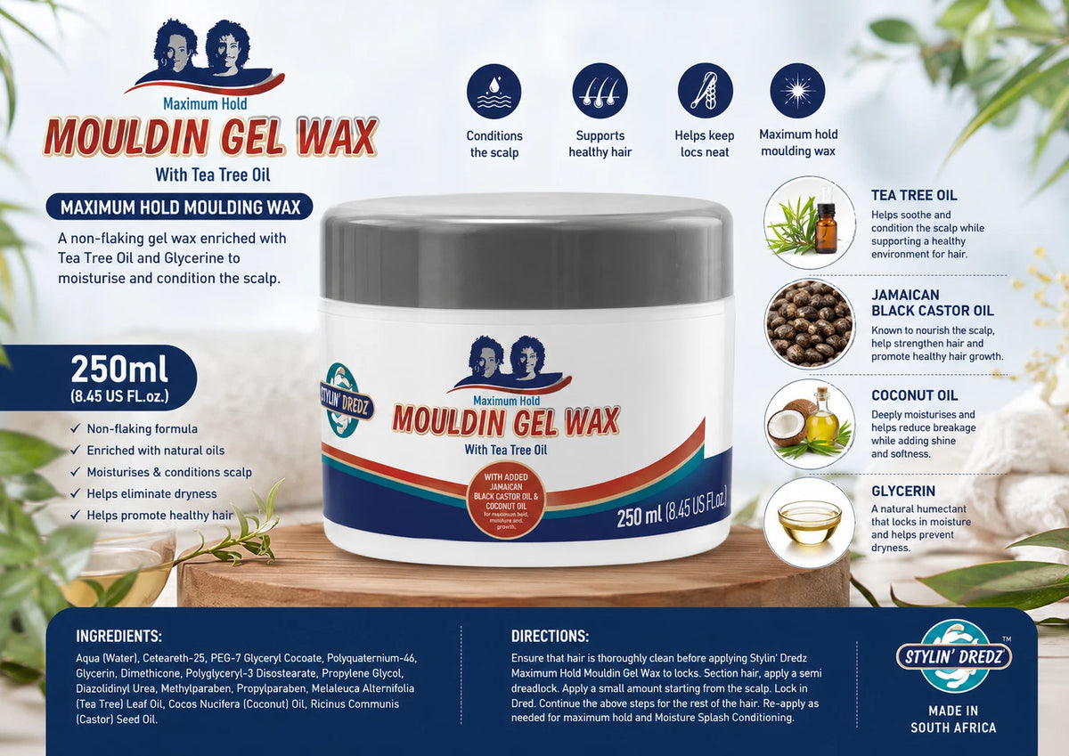 Stylin' Dredz Moulding Gel Wax Maximum Hold 250ml - Clear
